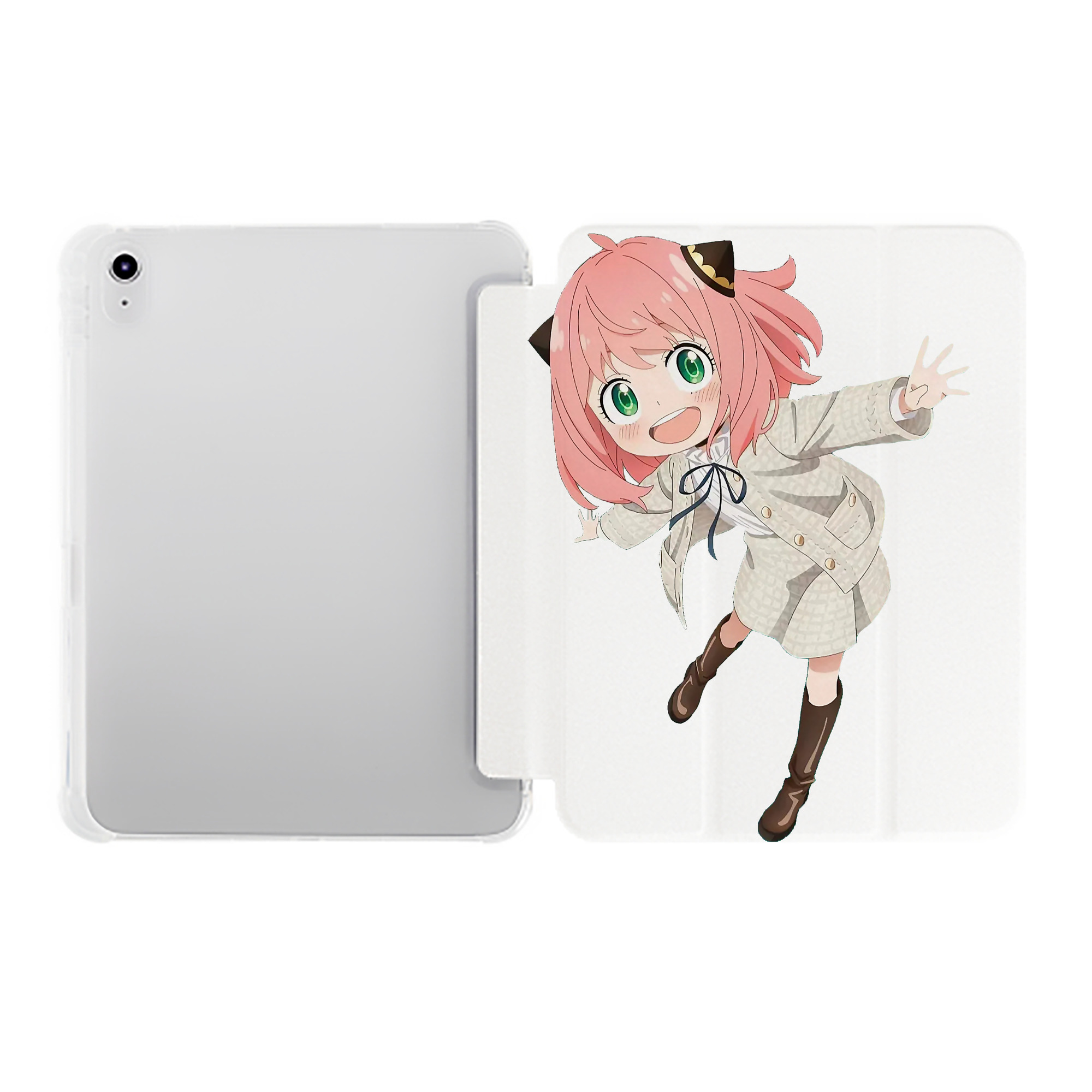 （画像用） SPY×FAMILY间谍家家酒 IPad ケース ペン収納付き 三つ折りスタンド PUレザー×シリコン 対応機種9.5/10.5/10.9インチ